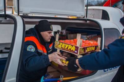 Псковские спасатели привезли продукты на Талабские острова