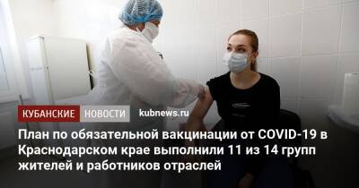 План по обязательной вакцинации от COVID-19 в Краснодарском крае выполнили 11 из 14 групп жителей и работников отраслей