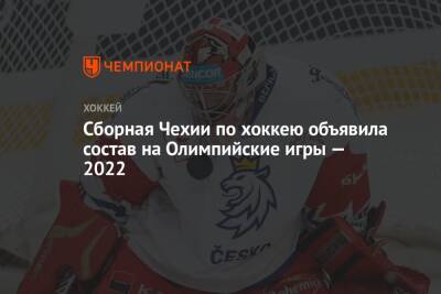 Сборная Чехии по хоккею объявила состав на Олимпийские игры — 2022