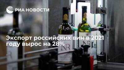 "Агроэкспорт": экспорт российских вин в 2021 году вырос на 28%, до 619 тысяч декалитров