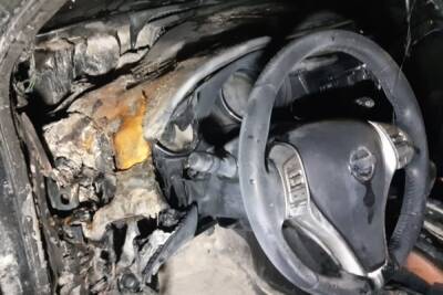 В Железногорске Курской области сгорела машина Nissan Qashqai