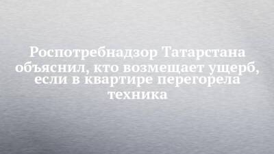 Роспотребнадзор Татарстана объяснил, кто возмещает ущерб, если в квартире перегорела техника