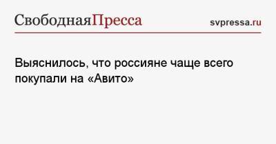 Выяснилось, что россияне чаще всего покупали на «Авито»