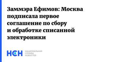 Заммэра Ефимов: Москва подписала первое соглашение по сбору и обработке списанной электроники