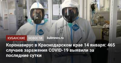 Коронавирус в Краснодарском крае 14 января: 465 случаев заражения COVID-19 выявили за последние сутки