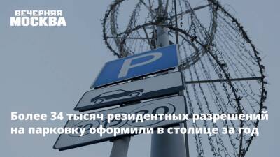 Более 34 тысяч разрешений на парковку оформили в Москве в 2021 году