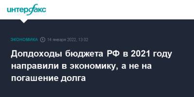 Максим Решетников - Допдоходы бюджета РФ в 2021 году направили в экономику, а не на погашение долга - interfax.ru - Москва - Россия