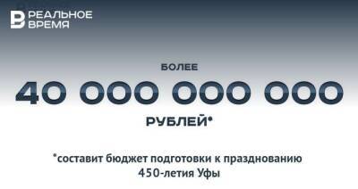 Бюджет подготовки к празднованию 450-летия Уфы превысит 40 млрд рублей — это много или мало?