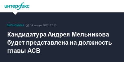 Кандидатура Андрея Мельникова будет представлена на должность главы АСВ