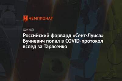 Российский форвард «Сент-Луиса» Бучневич попал в COVID-протокол вслед за Тарасенко