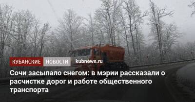 Сочи засыпало снегом: в мэрии рассказали о расчистке дорог и работе общественного транспорта