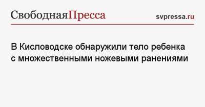 В Кисловодске обнаружили тело ребенка с множественными ножевыми ранениями