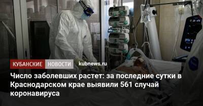 Число заболевших растет: за последние сутки в Краснодарском крае выявили 561 случай коронавируса