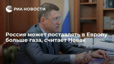 Вице-премьер Новак заявил, что Россия может поставлять в Европу больше газа