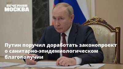 Путин поручил доработать законопроект о санитарно-эпидемиологическом благополучии