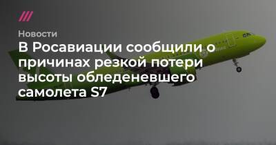 В Росавиации сообщили о причинах резкой потери высоты обледеневшего самолета S7