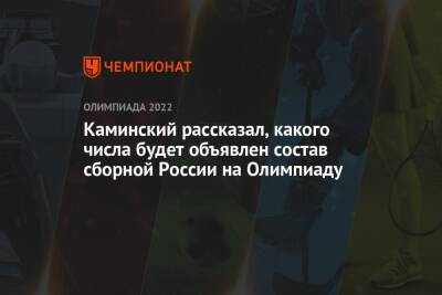 Каминский рассказал, какого числа будет объявлен состав сборной России на Олимпиаду