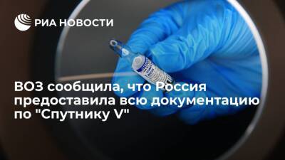 Представитель ВОЗ Вуйнович заявила, что РФПИ предоставил всю документацию по "Спутнику V"