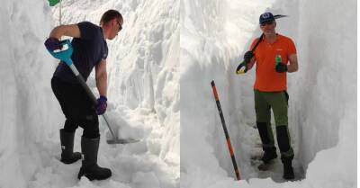 Украинские полярники показали, как откапывают "Академика Вернадского" после рекордного снегопада