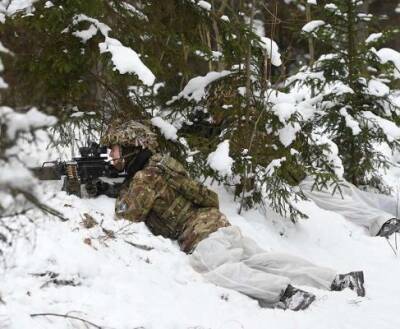 Британские солдаты в Эстонии завершили курс зимней подготовки прыжками в ледяную воду