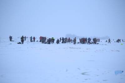 Около 200 рыбаков высыпали на лед Финского залива в оттепель