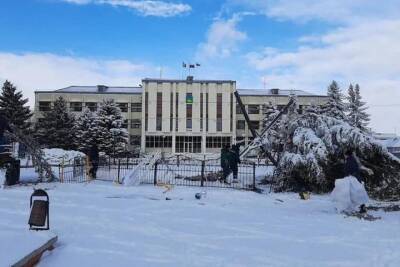 В посёлке Мостовского района ураганный ветер повалил главную новогоднюю ёлку