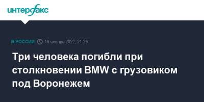 Три человека погибли при столкновении BMW с грузовиком под Воронежем