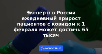 Эксперт: в России ежедневный прирост пациентов с ковидом к 1 февраля может достичь 65 тысяч