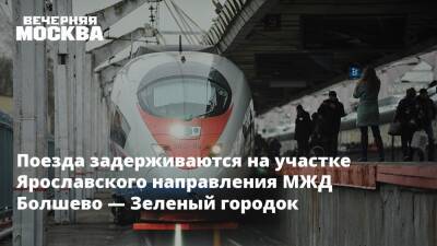 Поезда задерживаются на участке Ярославского направления МЖД Болшево — Зеленый городок