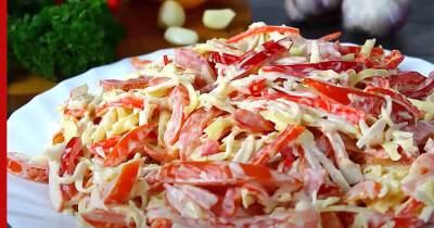 30 минут на кухне: салат "Морской бриз" с ветчиной и крабовыми палочками - profile.ru