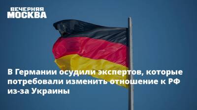 В Германии осудили экспертов, которые потребовали изменить отношение к РФ из-за Украины