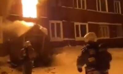 Появилось видео страшного пожара, на котором погиб человек - gubdaily.ru - Суоярви