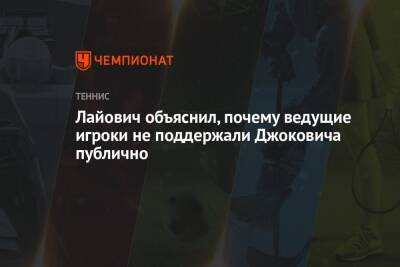 Лайович объяснил, почему ведущие игроки не поддержали Джоковича публично