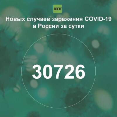 За сутки в России выявили 30 726 случаев инфицирования коронавирусом