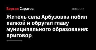 Житель села Арбузовка побил палкой и обругал главу муниципального образования: приговор