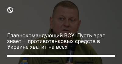 Главнокомандующий ВСУ: Пусть враг знает – противотанковых средств в Украине хватит на всех