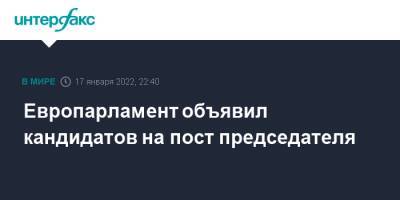 Европарламент объявил кандидатов на пост председателя