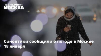 Синоптики сообщили о погоде в Москве 18 января