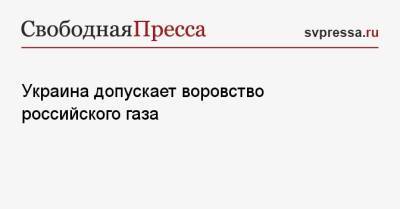 Украина допускает воровство российского газа