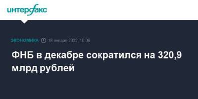 ФНБ в декабре сократился на 320,9 млрд рублей