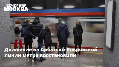 Движение на Арбатско-Покровской линии метро восстановили