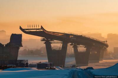 Новосибирский фотограф снял строительство четвертого моста через Обь с высоты птичьего полета