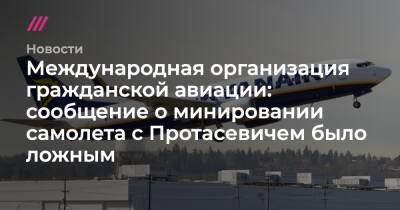 Международная организация гражданской авиации: сообщение о минировании самолета с Протасевичем было ложным