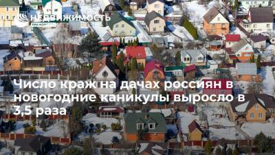 РГС: число краж на дачах россиян в новогодние каникулы выросло в 3,5 раза