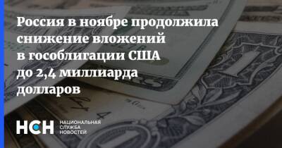 Россия в ноябре продолжила снижение вложений в гособлигации США до 2,4 миллиарда долларов