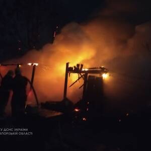 В Приморске на территории частного дома произошел пожар. Фотофакт