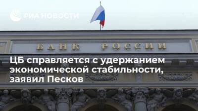 Песков: ЦБ и правительство справляются с удержанием экономической стабильности в России