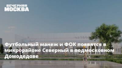 Футбольный манеж и ФОК появятся в микрорайоне Северный в подмосковном Домодедове