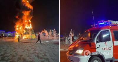 В Казахстане в Таразе елка сгорела в первые минуты Нового года. Фото и видео