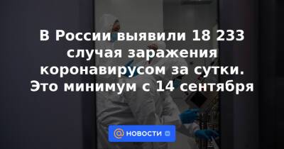 В России выявили 18 233 случая заражения коронавирусом за сутки. Это минимум с 14 сентября